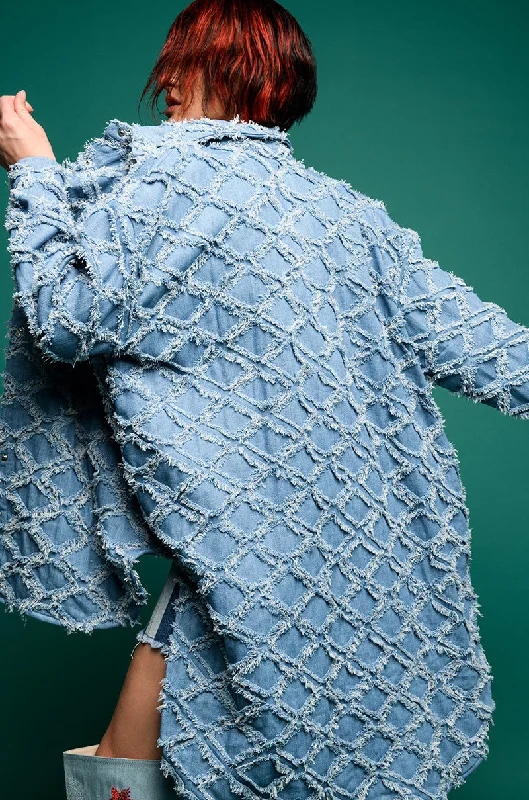 Stupidly Low Prices THE VIBE IS PRETTY TEXTURED DENIM OVERSIZED BUTTON DOWN DRESS