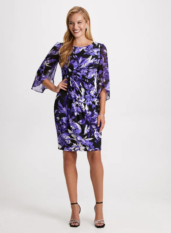 Chic And Affordable Fashion – Shop Now And Save Floral Chiffon Flounce Dress