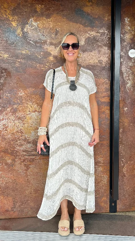 Formal Outfit Melania Linen Dress in Latte