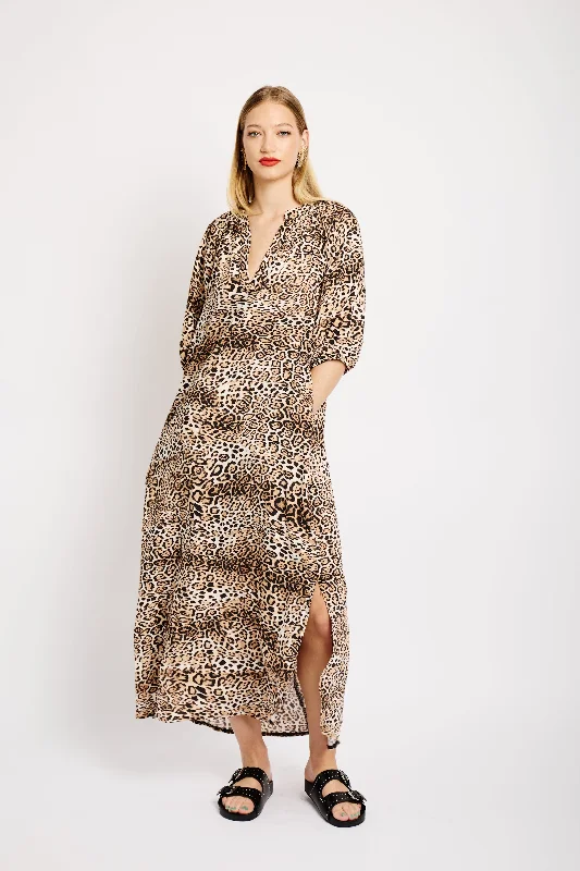 Stylish Statements Maxi Swing Tunic Dress in Animal
