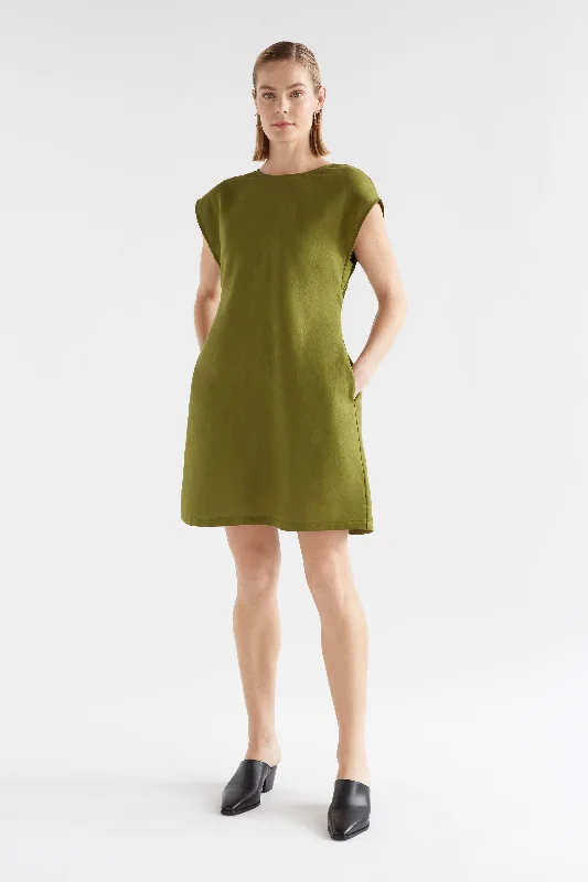 Fashion Frontiers Honnor Linen Dress Artichoke