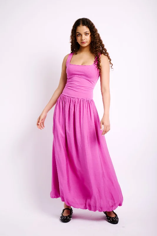Workwear Fashion for Women Bubble Combo Dress in Orchid