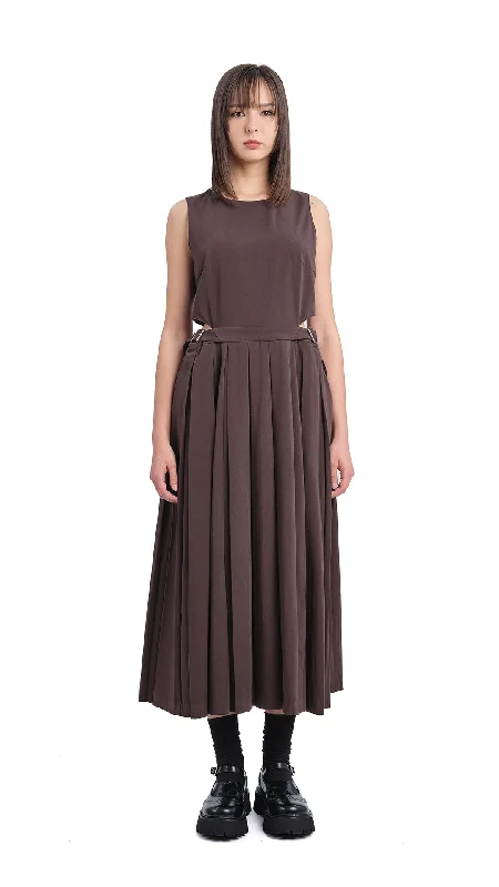Mid Season Sale Pleated Cut-out Dress