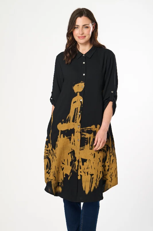 This Weekend Only – Huge Savings Saloos Border Print Swing Shirt-Dress