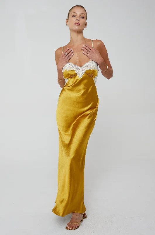 You'll Love Us Because Celine Dress in Gold