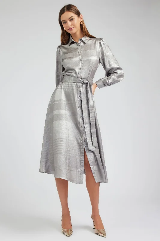 Mega Sale Metallic Buttondown Dress
