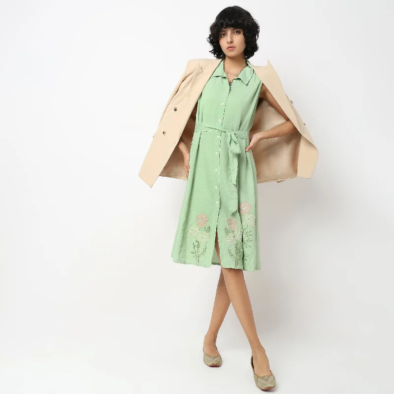 Summer Sale Flare Fit Embroidered Dress