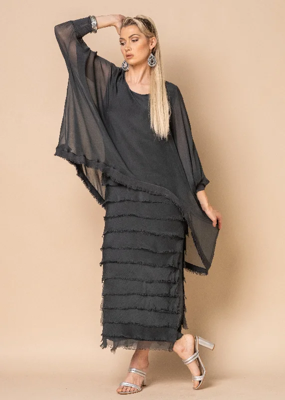 Affordable Online Boutiques Candie Silk Dress in Granite