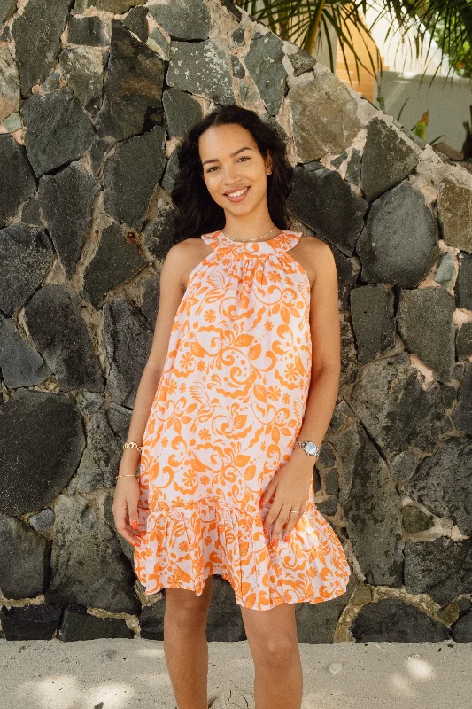 Chic Clothing For Women Short Sally Dress - Chalk Bird Print