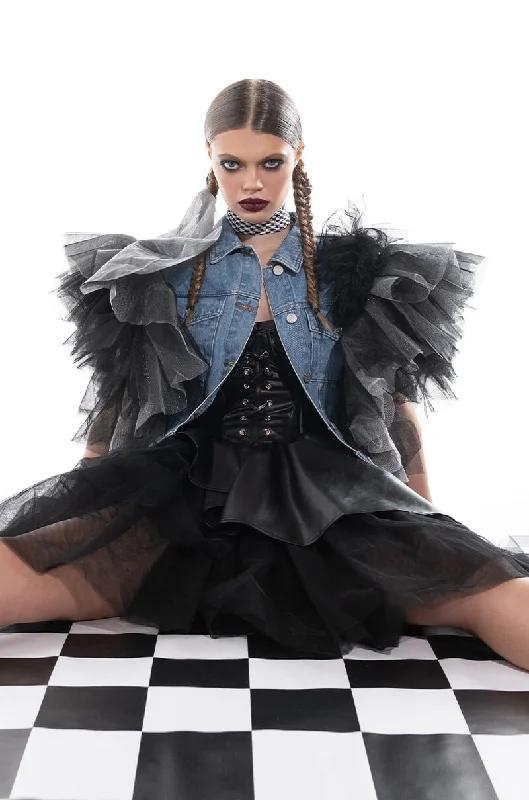 Fashion Sale ULTRA FAB FASHION DRESS WITH ATTACHED CORSET AND TULLE SKIRT BLACK