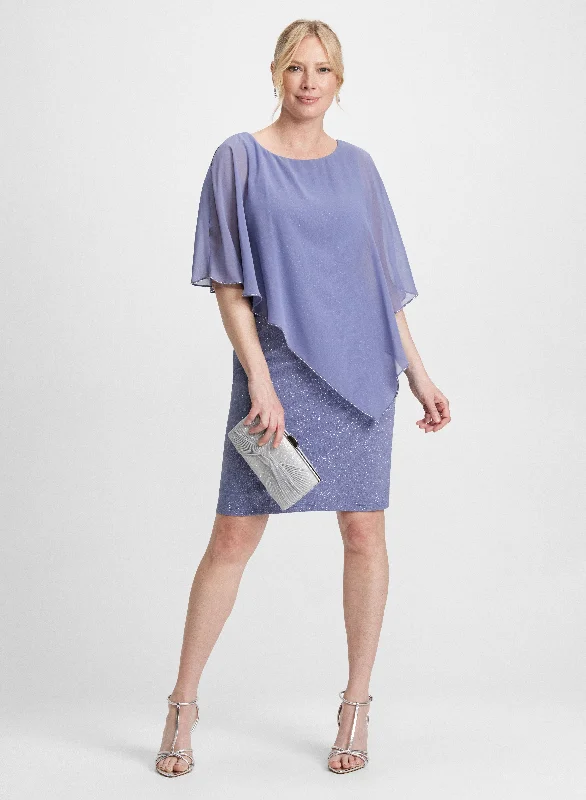 Fashionista Sale Poncho-Effect Shimmering Dress