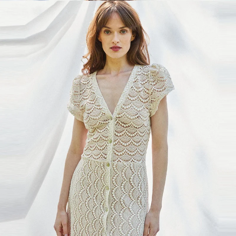 Relaxed Fit Women's Fashion Malar Dress (Off White)