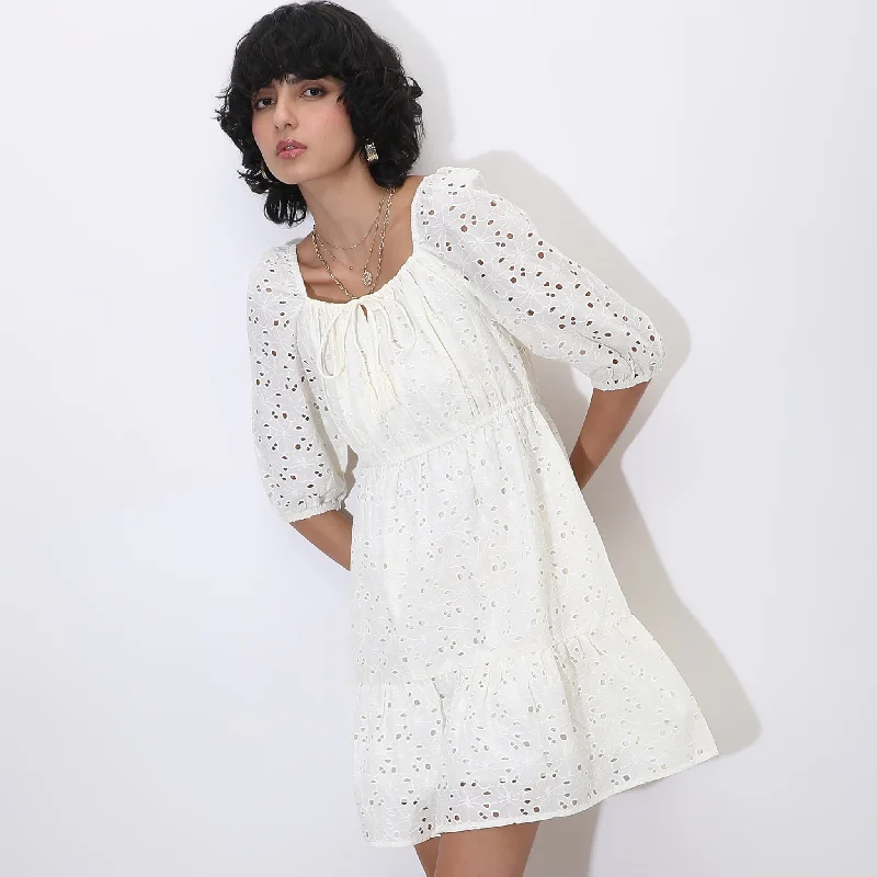 Trendy Street Style Attire Regular Fit Lace Dress