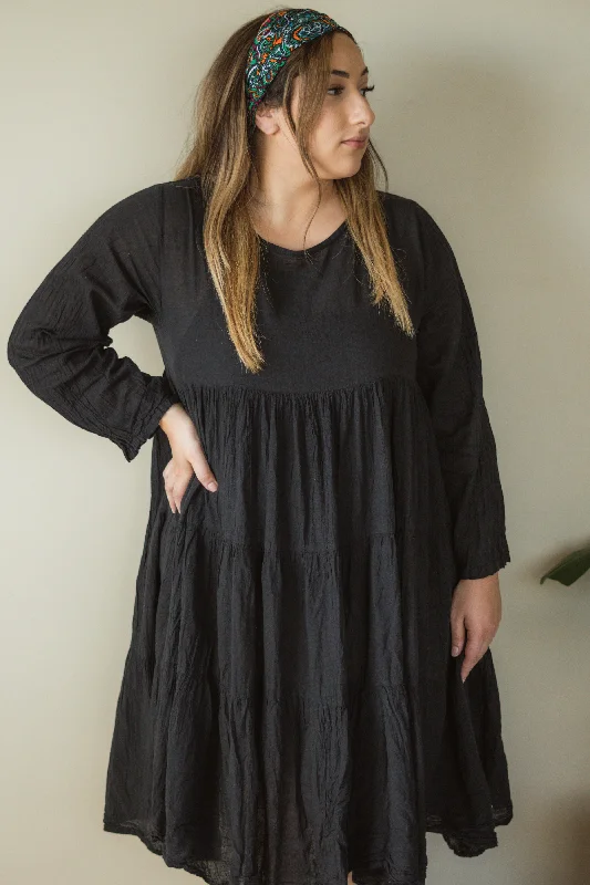 Women's Sporty Chic Clothes Freedom Babydoll Dress - Black