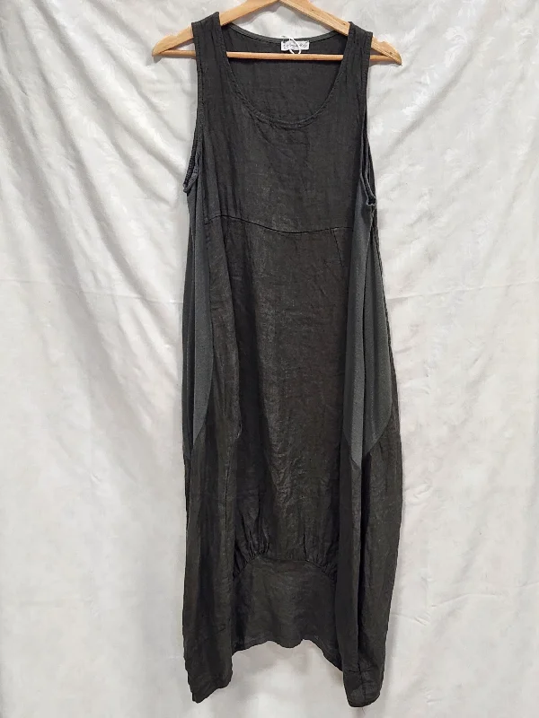 Trendy Styles CC Ribbed sides linen dress