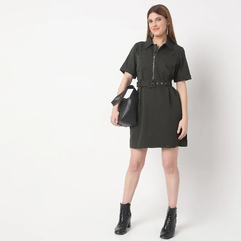 Fashionable Women's Wardrobe Regular Fit Solid Dress