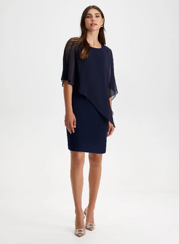 Fashion Forward, Function First Embellished Sleeve Poncho Dress