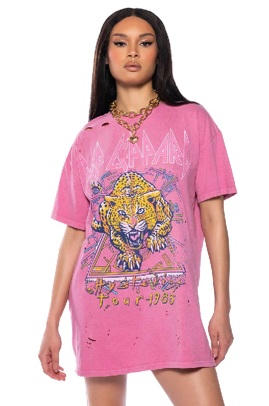 Luxe Fashion, Less Cost DEF LEPPARD MINERAL WASHED DRESS