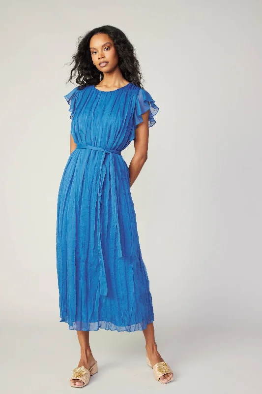 Best Online Women's Boutiques Crinkled Texture Flutter Dress