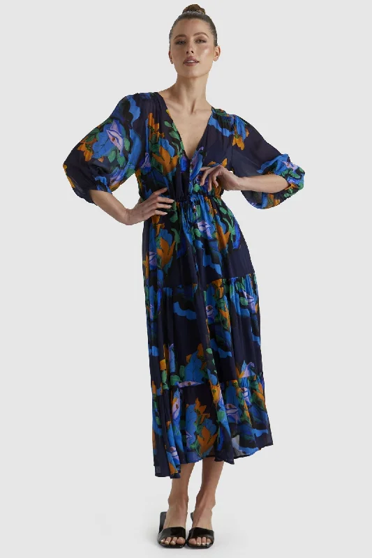 Ride The Style Wave Fate Twilight Dress Navy Floral