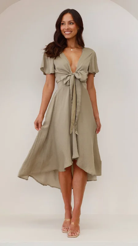 Playful Fashion Offers Sunny Daze Dress - Olive