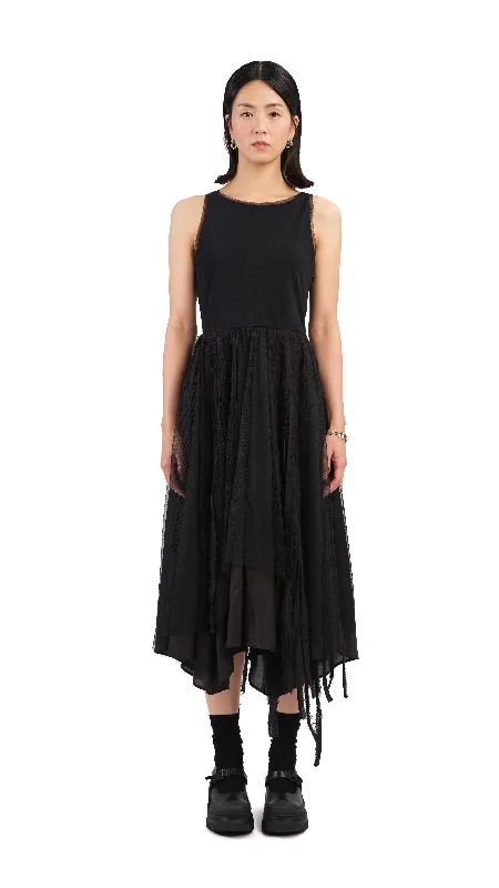 Trendy Women's Collection Mesh Patched Dress
