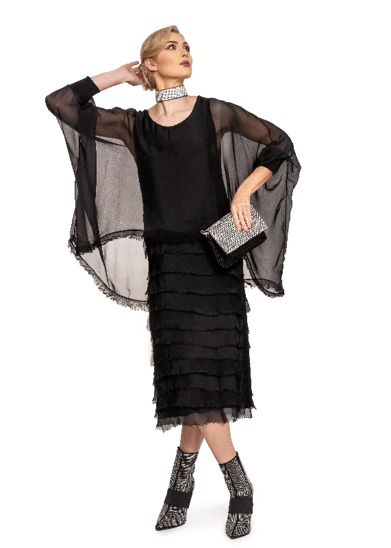 Online Clothing Boutiques Candie Silk Dress in Onyx