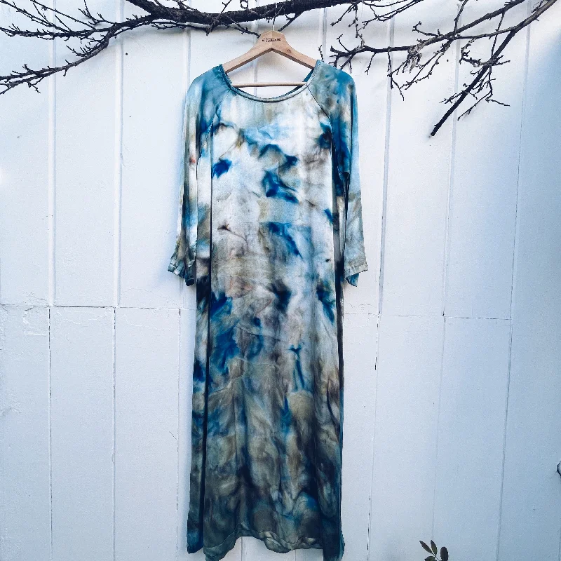 Feminine Soft - Hued Look VH-1304 Raglan Satin Dyed Dress