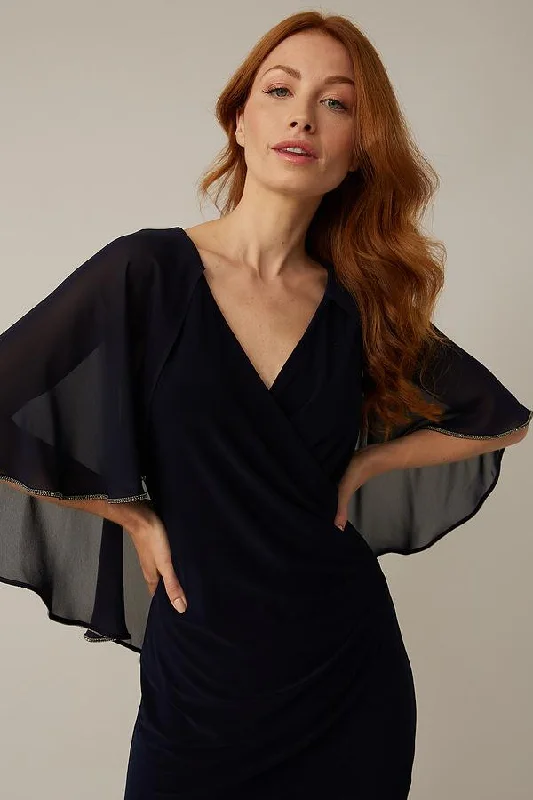 Timeless Classics Joseph Ribkoff Cape Dress in Midnight - 221353