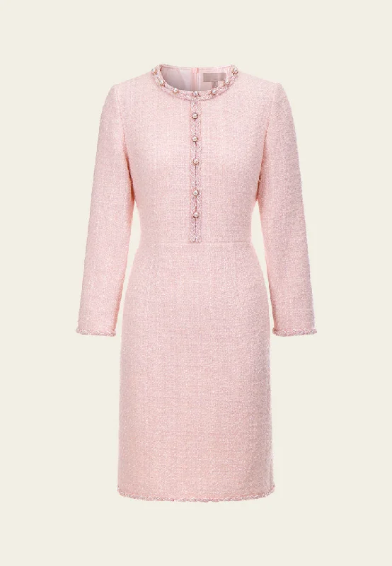 Don't Miss Out Braided-detail Pearl-embellished Dress