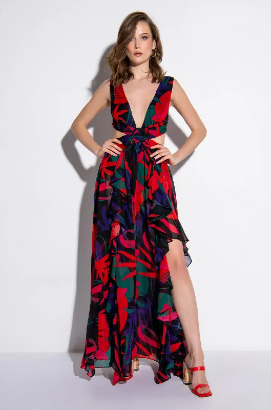 Buy More, Save More ADORE HALTER TOP PRINTED MAKI DRESS