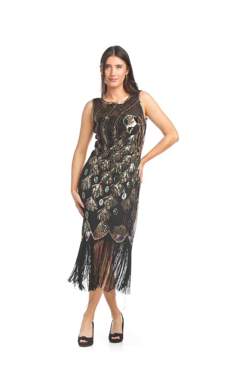 Gift Ideas Papillon Peacock Beaded Dress - 17535
