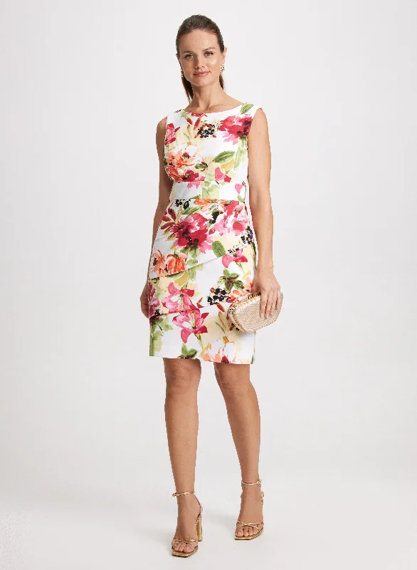 Insane Discount Onslaught Tiered Skirt Floral Cocktail Dress