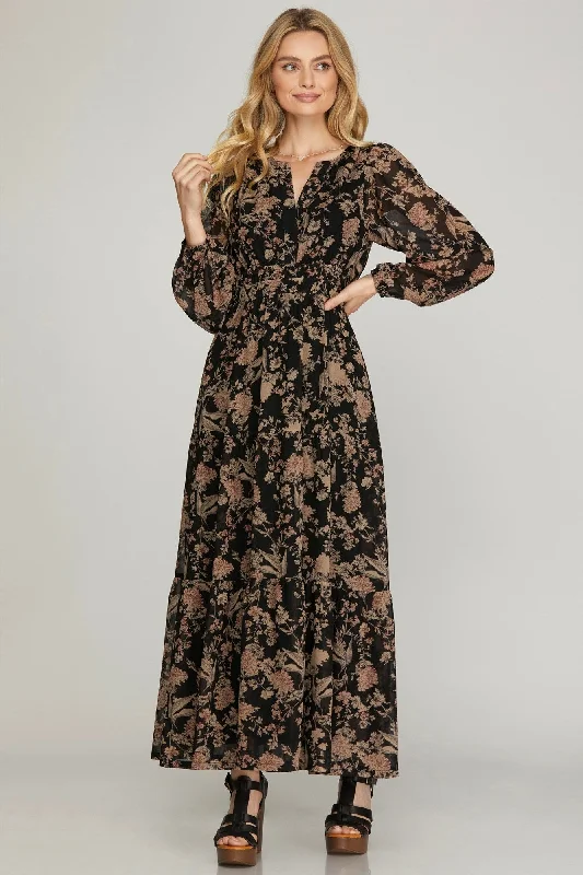 Flash Weekend Discounts – Shop Now Black Fall Romance Dress