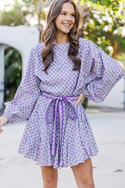 Final Call – Shop Elegant And Casual Fashion For Less Stay Close Lavender Purple Medallion Dress