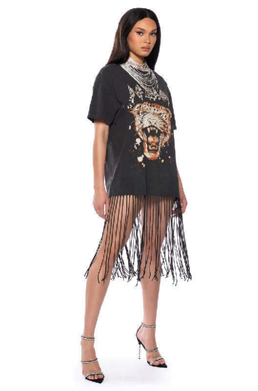 Refresh Your Wardrobe At A Fraction Of The Cost DEF LEPPARD FRINGE DRESS