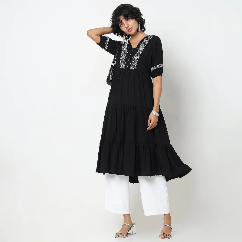 Women's Evening Wear Flare Fit Embroidered Dress