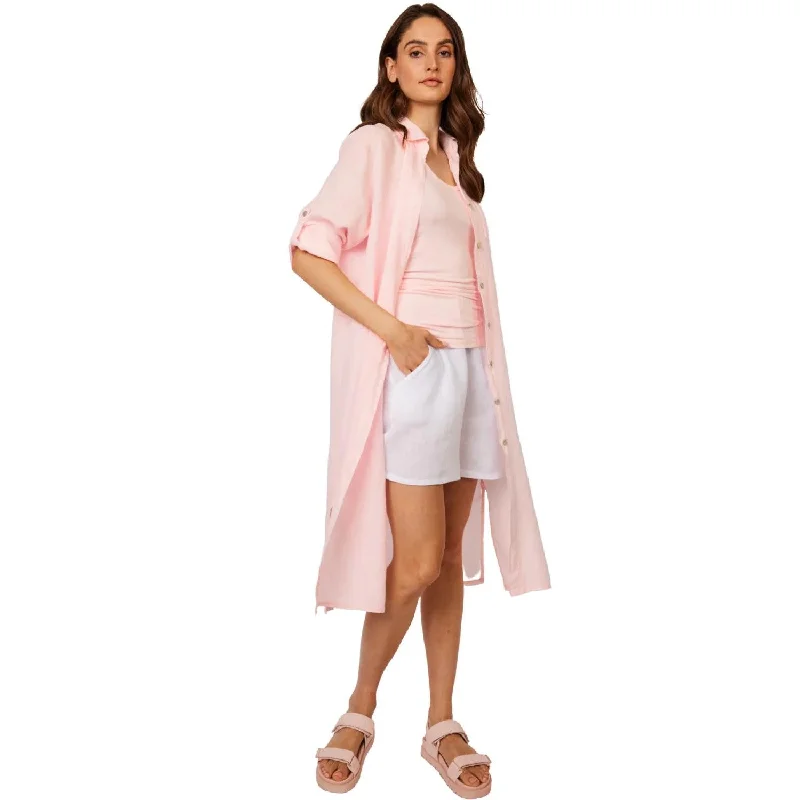 Modish Fashion Discounts Maxi Linen Blouse Dress (Petal)