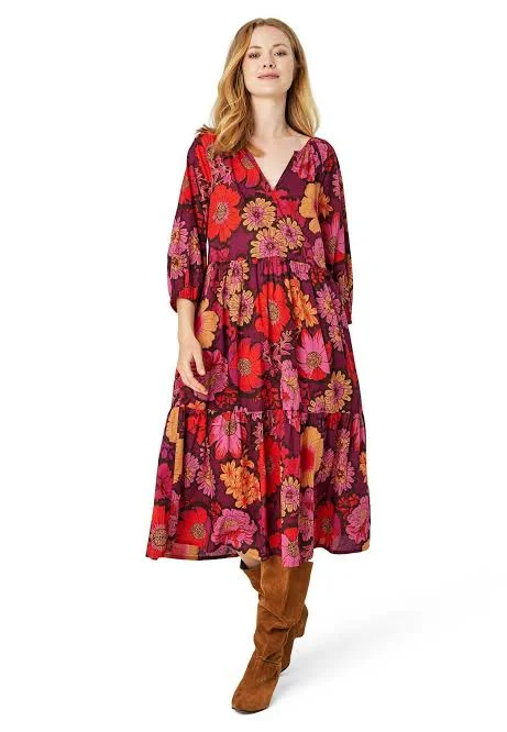 Holiday Glam Noa Noa Ballad Carolina Dress - Pink/Red
