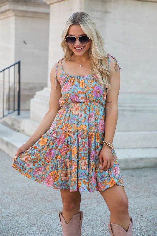 Exclusive Deals For This Week Only As Free As The Ocean Multi Print Babydoll Dress