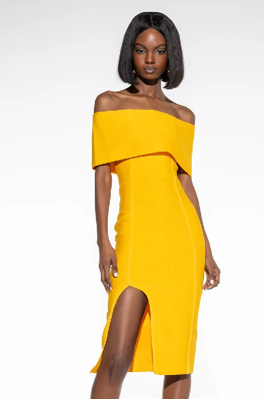 Fashionable Comfort Promotions MAKE A TOAST OFF THE SHOULDER BANDAGE DRESS