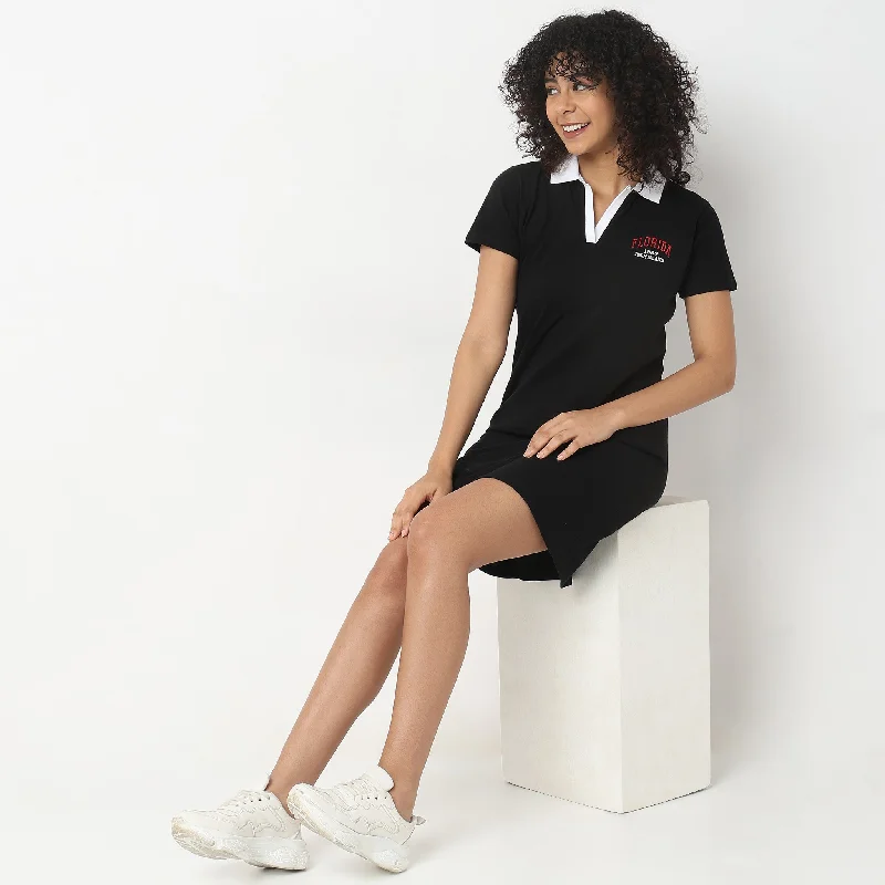Chic Styles Slim Fit Solid Dress