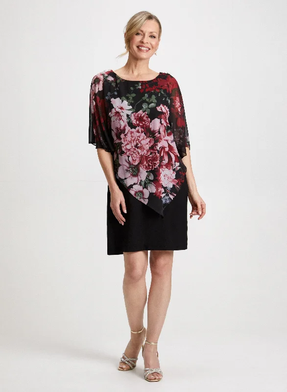 Everyday Elegance Sale Floral Print Poncho Dress