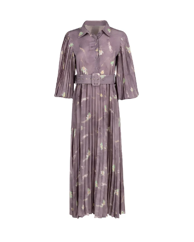 Sporty Streetwear Belted Pleated Dress