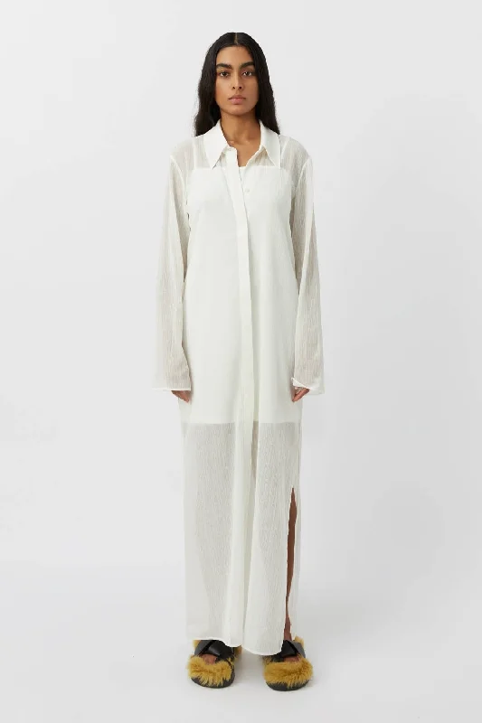 Season Sale Camilla and Marc Pia Sheer Texture Dress - Cream | LW