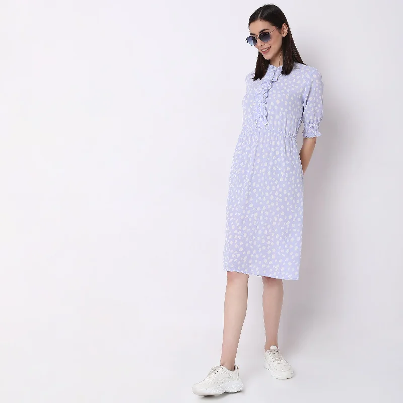 Women's Activewear Garments Regular Fit Polka Dot Dress