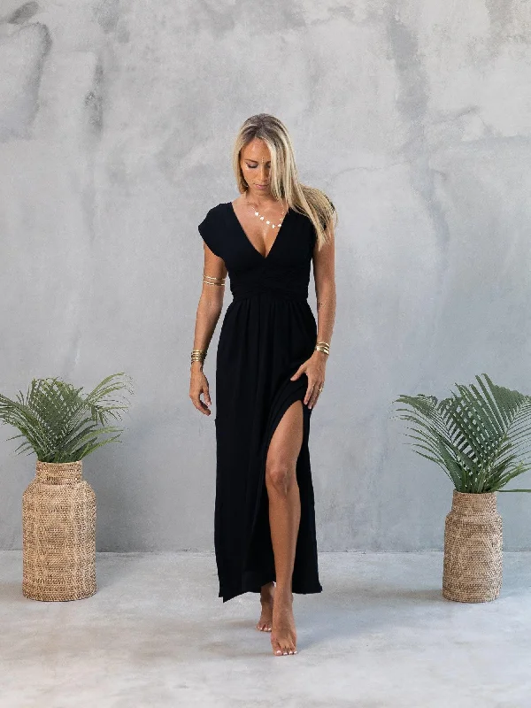 Elegant Style Aurora Infinity Dress - Black Onyx