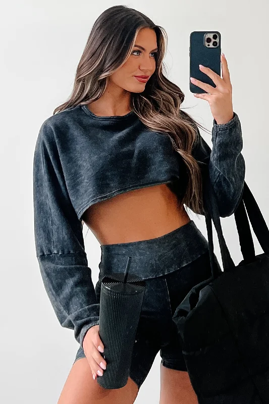 Women's Stylish Outdoor Outfit Don't Get Confused Mineral Wash Two-Piece Set (Black) Women's Stylish Outdoor Outfit Don't Get Confused Mineral Wash Two-Piece Set (Black)