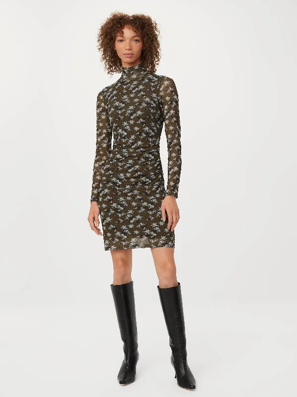 Women's Clothing The Mock Neck Mini Dress in Dark Olive