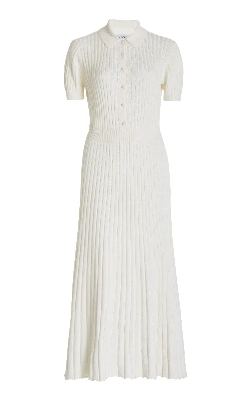 Women's Outdoor Activity Garments Amor Knit Midi Dress in Ivory Cashmere Silk